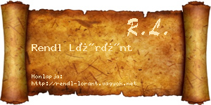 Rendl Lóránt névjegykártya