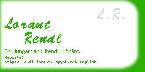 lorant rendl business card